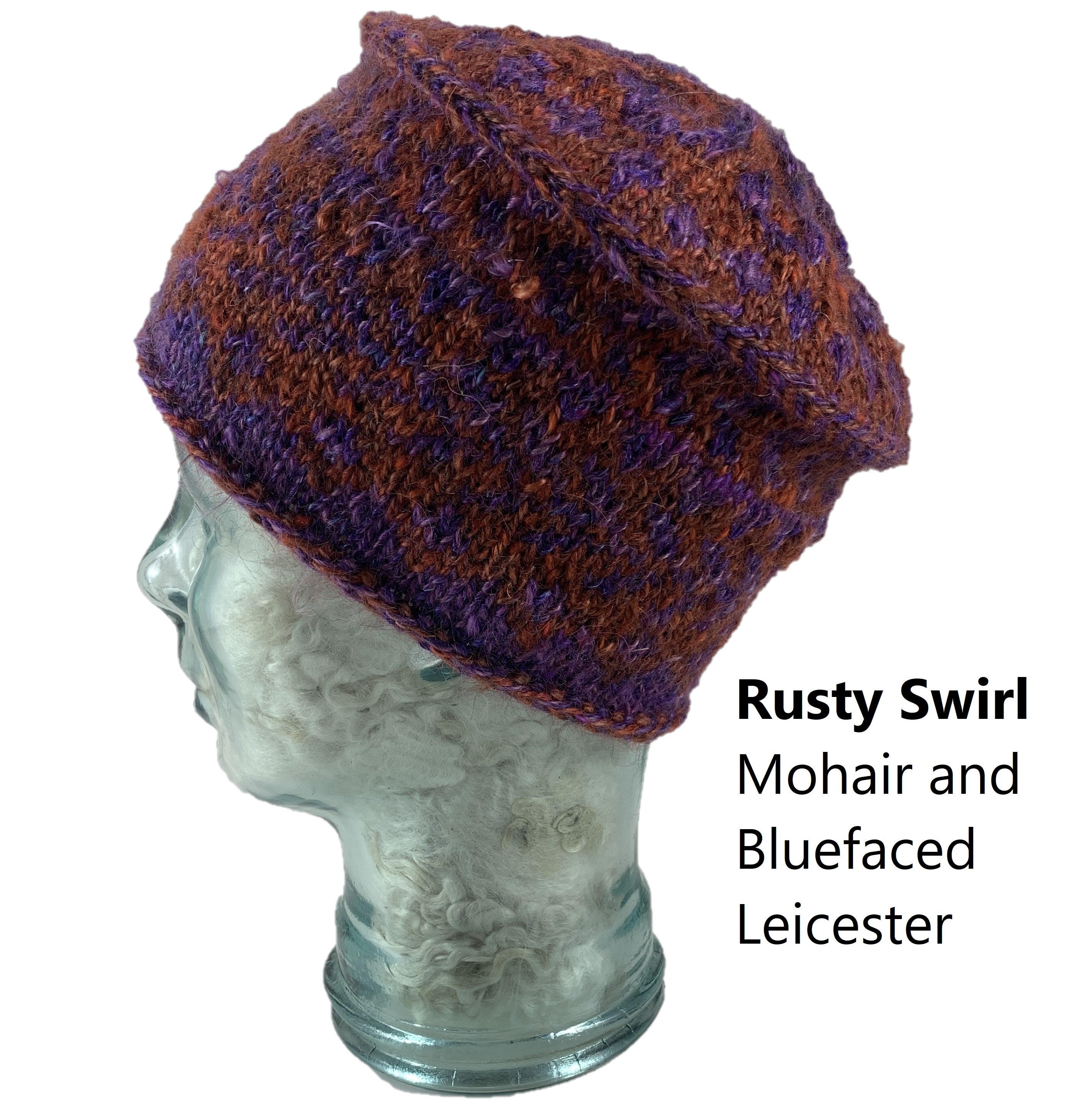 Folk Art Hand Knitted Red Hat with Brown trim and blue Marquis Crystals Red Knit Hat - Etsy main image 2